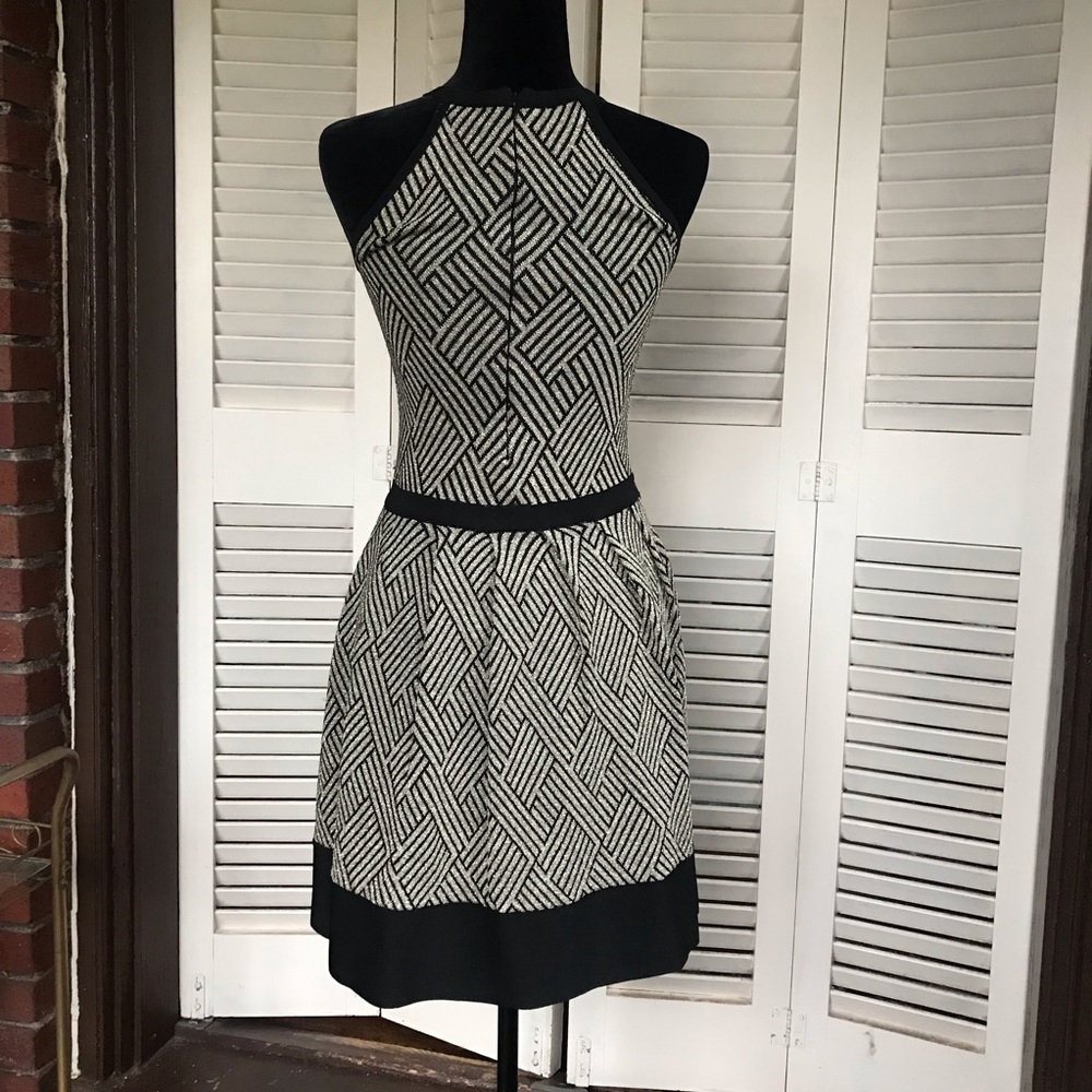 Black gold minidress Parker Nordstrom lamè - Picture 3 of 8